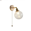 GobekUsa Clear Glass LED Wall Sconce Pull Chain Switch Modern Bathroom Mirror Light
