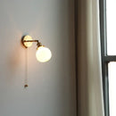 GobekUsa Clear Glass LED Wall Sconce Pull Chain Switch Modern Bathroom Mirror Light