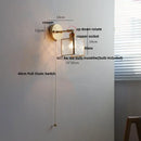 GobekUsa Clear Glass LED Wall Sconce Pull Chain Switch Modern Bathroom Mirror Light