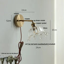 GobekUsa Clear Glass LED Wall Sconce Pull Chain Switch Modern Bathroom Mirror Light