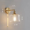 GobekUsa Clear Glass LED Wall Light Copper Pull Chain Switch Modern Wandlamp