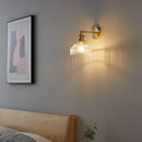 GobekUsa Clear Glass LED Wall Light Copper Pull Chain Switch Modern Wandlamp