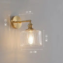 GobekUsa Clear Glass LED Wall Light Copper Pull Chain Switch Modern Wandlamp