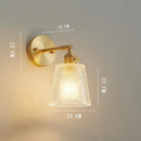 GobekUsa Clear Glass LED Wall Light Copper Pull Chain Switch Modern Wandlamp