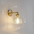 GobekUsa Clear Glass LED Wall Light Copper Pull Chain Switch Modern Wandlamp