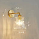 GobekUsa Clear Glass LED Wall Light Copper Pull Chain Switch Modern Wandlamp