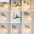 GobekUsa Postmodern Gold Wall Light with Clear Ribbed Glass - Conical Design, Rotating Feature, 1 Light Kit