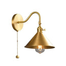 GobekUsa LED Copper Wall Lights | Pull Chain Switch | Indoor Bedroom Living Room Lamp