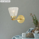 GobekUsa Modern Crystal Cone Wall Sconce - Brass 1-Light Fixture for Bedside