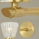 GobekUsa Modern Crystal Cone Wall Sconce - Brass 1-Light Fixture for Bedside