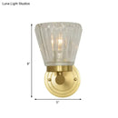 GobekUsa Modern Crystal Cone Wall Sconce - Brass 1-Light Fixture for Bedside
