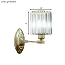 GobekUsa Silver Modern Cylinder Crystal Wall Light Fixture for Living Room - 1/2 Lights Sconce