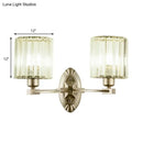 GobekUsa Silver Modern Cylinder Crystal Wall Light Fixture for Living Room - 1/2 Lights Sconce