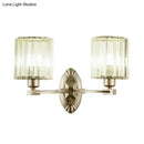 GobekUsa Silver Modern Cylinder Crystal Wall Light Fixture for Living Room - 1/2 Lights Sconce