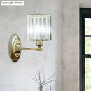 GobekUsa Silver Modern Cylinder Crystal Wall Light Fixture for Living Room - 1/2 Lights Sconce