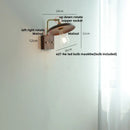 Vintage brass & dark wood wall light sconce bedroom pull chain lamp by Decorbites
