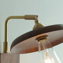 Vintage brass & dark wood wall light sconce bedroom pull chain lamp by Decorbites