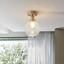 GobekUsa Glass LED Ceiling Light for Living Room, Modern Copper Canopy, Nordic Style Fixtures