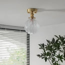 GobekUsa Glass LED Ceiling Light for Living Room, Modern Copper Canopy, Nordic Style Fixtures