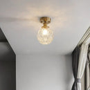 GobekUsa Glass LED Ceiling Light for Living Room, Modern Copper Canopy, Nordic Style Fixtures