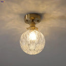 GobekUsa Glass LED Ceiling Light for Living Room, Modern Copper Canopy, Nordic Style Fixtures