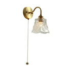 GobekUsa Glass LED Bathroom Mirror Light Pull Chain Copper Wall Sconce