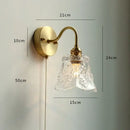 GobekUsa Glass LED Bathroom Mirror Light Pull Chain Copper Wall Sconce