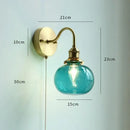 GobekUsa Glass LED Bathroom Mirror Light Pull Chain Copper Wall Sconce