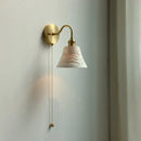 GobekUsa Glass LED Bathroom Mirror Light Pull Chain Copper Wall Sconce