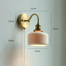 GobekUsa Glass LED Bathroom Mirror Light Pull Chain Copper Wall Sconce