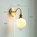 GobekUsa Glass LED Bathroom Mirror Light Pull Chain Copper Wall Sconce