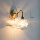 GobekUsa Glass LED Bathroom Mirror Light Pull Chain Copper Wall Sconce