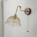 GobekUsa LED Wall Lights Up Down Rotate Pull Chain Switch Bedside Lamp Glass Canopy Fixtures