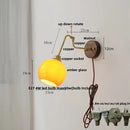 GobekUsa LED Wall Lights Up Down Rotate Pull Chain Switch Bedside Lamp Glass Canopy Fixtures