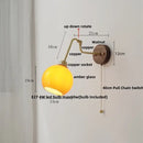 GobekUsa LED Wall Lights Up Down Rotate Pull Chain Switch Bedside Lamp Glass Canopy Fixtures