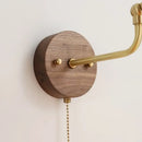 GobekUsa LED Wall Lights Up Down Rotate Pull Chain Switch Bedside Lamp Glass Canopy Fixtures