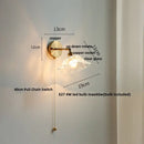 GobekUsa Glass Bedside Sconce: Modern Nordic LED Wall Light with Pull Chain Switch