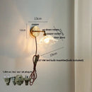 GobekUsa Glass Bedside Sconce: Modern Nordic LED Wall Light with Pull Chain Switch