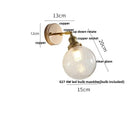 GobekUsa Glass Bedside Sconce: Modern Nordic LED Wall Light with Pull Chain Switch