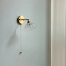 GobekUsa Glass Bedside Sconce: Modern Nordic LED Wall Light with Pull Chain Switch