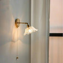 GobekUsa Glass Bedside Sconce: Modern Nordic LED Wall Light with Pull Chain Switch
