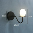 Vintage brass glass egg mini wall lamp bedroom sconce by Decorbites
