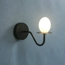 Vintage brass glass egg mini wall lamp bedroom sconce by Decorbites