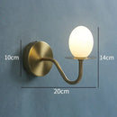 Vintage brass glass egg mini wall lamp bedroom sconce by Decorbites