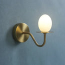 Vintage brass glass egg mini wall lamp bedroom sconce by Decorbites