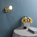 Vintage brass glass egg mini wall lamp bedroom sconce by Decorbites