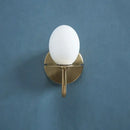 Vintage brass glass egg mini wall lamp bedroom sconce by Decorbites