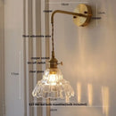 GobekUsa LED Wall Lights Modern Nordic Pull Chain Glass Bedroom Lamp