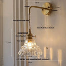 GobekUsa LED Wall Lights Modern Nordic Pull Chain Glass Bedroom Lamp