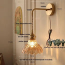 GobekUsa LED Wall Lights Modern Nordic Pull Chain Glass Bedroom Lamp